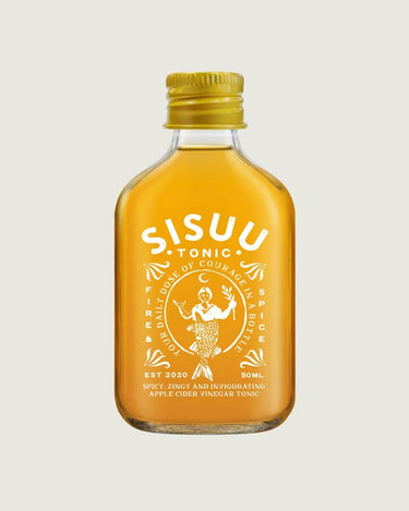 Bottle of SISUU Tonic on a light beige background